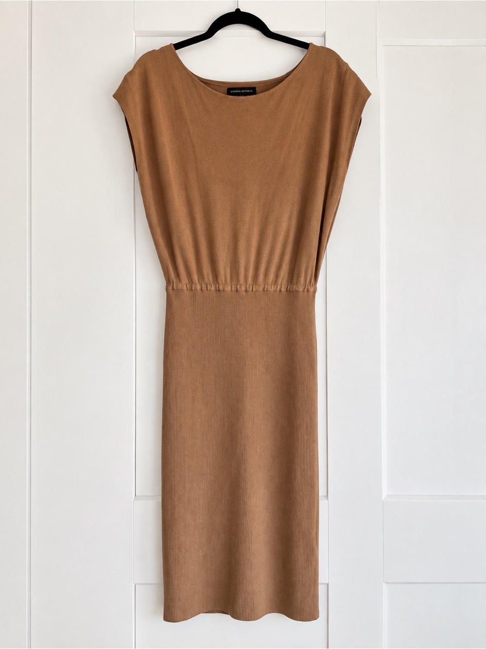 Banana Republic Camel Knit Midi Dress